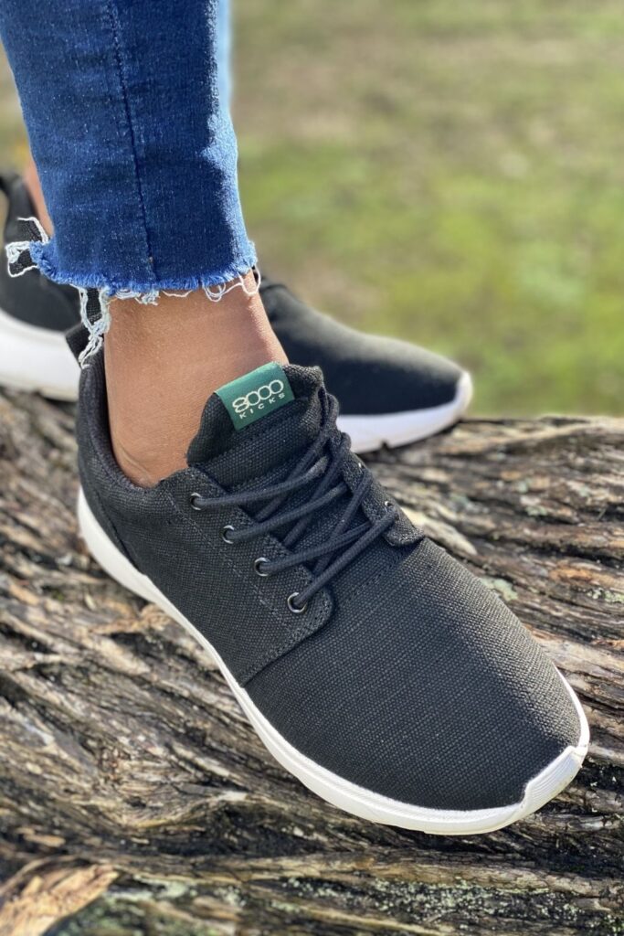 Let’s put some sustainability in your step… and move toward eco friendly and ethical sneaker brands. Image by 8000 Kicks #ethicalsneakers #ecofriendlysneakers #sustainablejungle