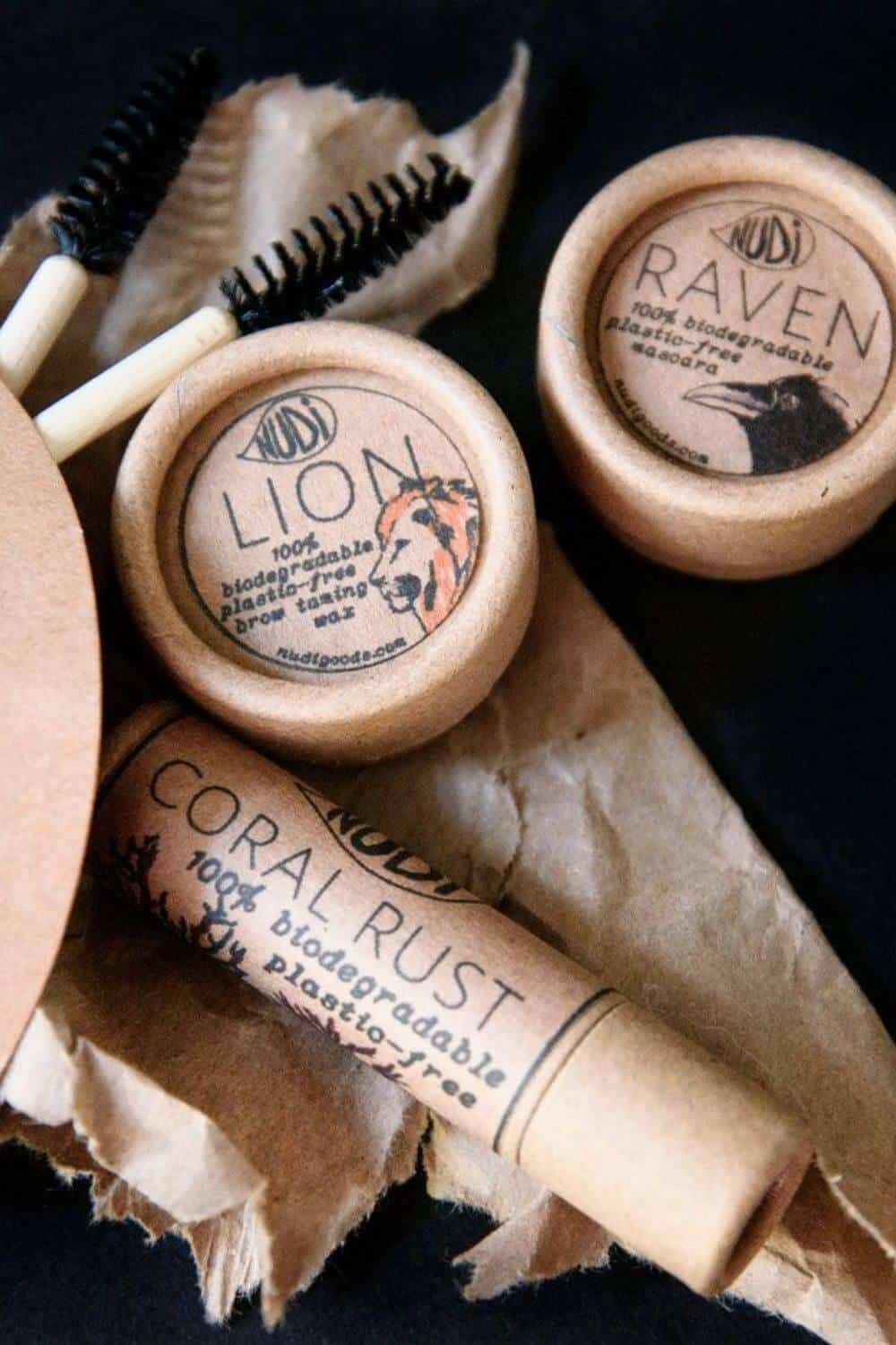 Finding zero waste makeup alternatives is no easy feat, because traditional containers are difficult (at best) to recycle, being often comprised of composite materials and components Image by Nudi Goods #zerowastemakeup