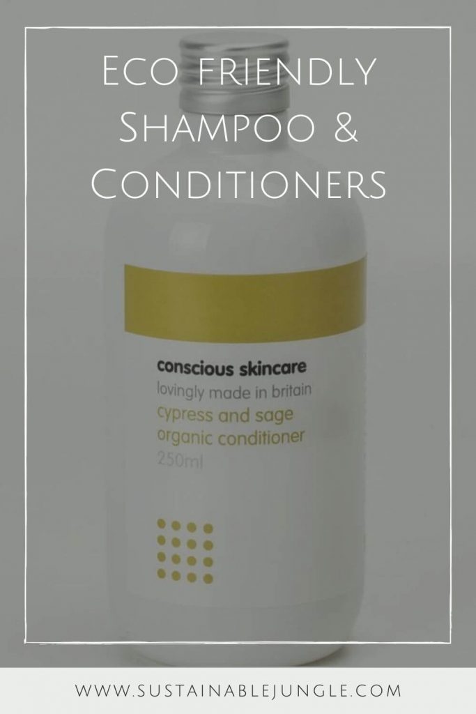 Whether you have dry or oily hair (or anything in between) there are environmentally friendly shampoo and conditioner brands on here that will do the trick, without leaving a stain on your conscience. Image by Conscious Skincare #ecofriendlyshampooandconditioner #sustainablejungle