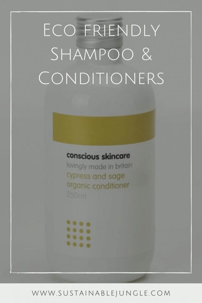 Whether you have dry or oily hair (or anything in between) there are environmentally friendly shampoo and conditioner brands on here that will do the trick, without leaving a stain on your conscience. Image by Conscious Skincare #ecofriendlyshampooandconditioner #sustainablejungle