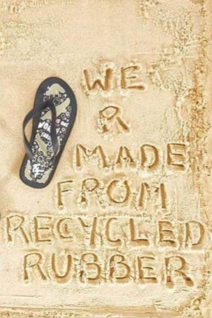 Here, we’re talking flip flops folks and any of these vegan, eco friendly and recycled flip flops we’ve listed here will do the trick if you need to buy new... Image by Guardians of Our Future #ecofriendlyflipflops #recycledflipflops #sustainablejungle