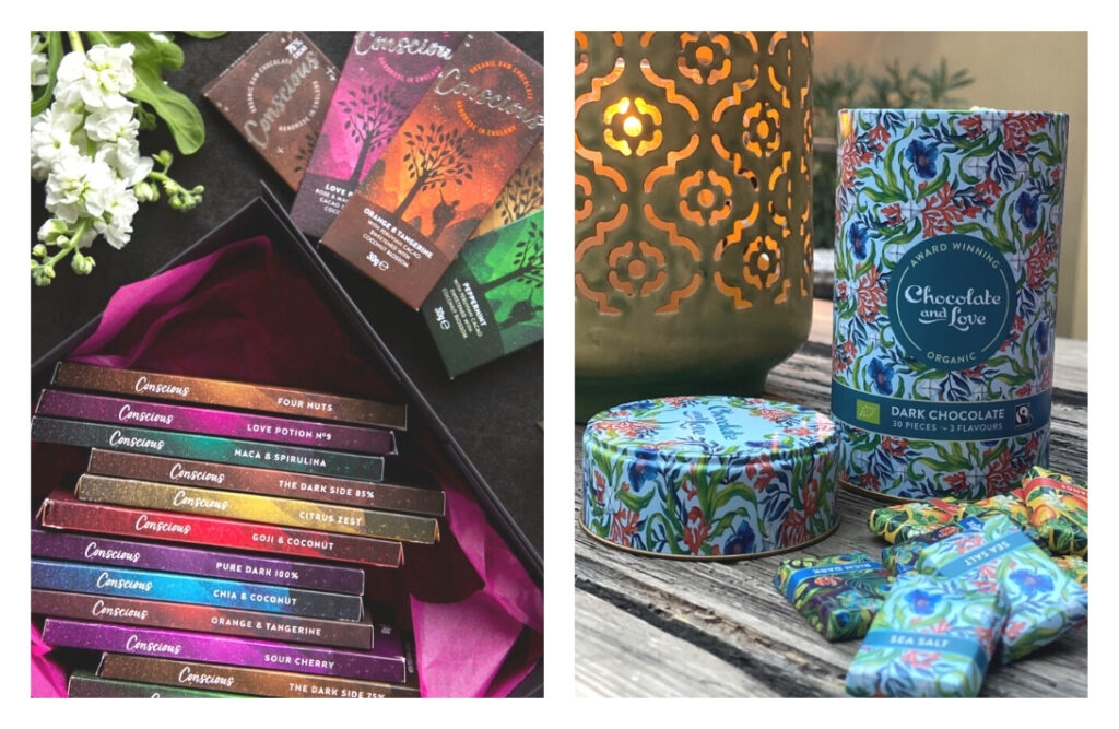 19 Fair Trade Gifts That Truly Keep On Giving #fairtradegifts #fairtradechristmasgifts #bestfairtradegifts #fairtradegiftsforher #sustainablejungle Images by Conscious Chocolate & Chocolate and Love