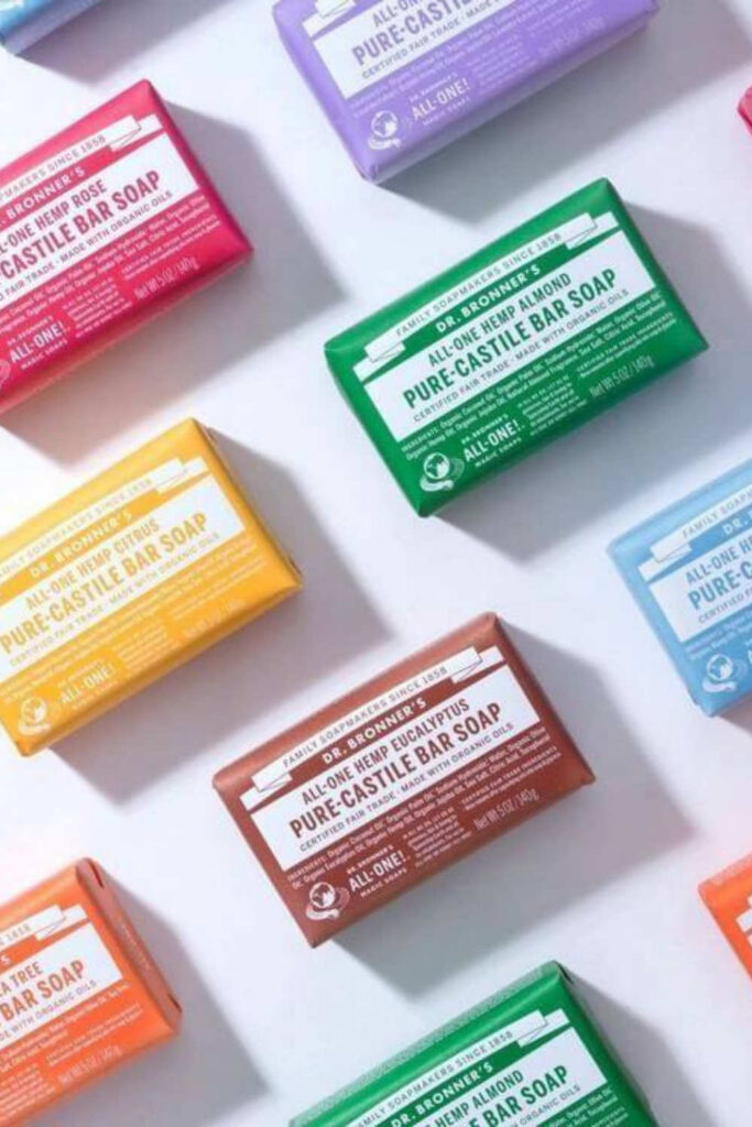 Most beauty brands sell chemically-laden body washes you wouldn’t use on your dog. Fortunately for peace of mind and a truly clean shower, there are several natural and organic body wash options available. Image by Dr. Bronner's #organicbodywash #naturalbodywash #sustainablebodywash #sustainablejungle