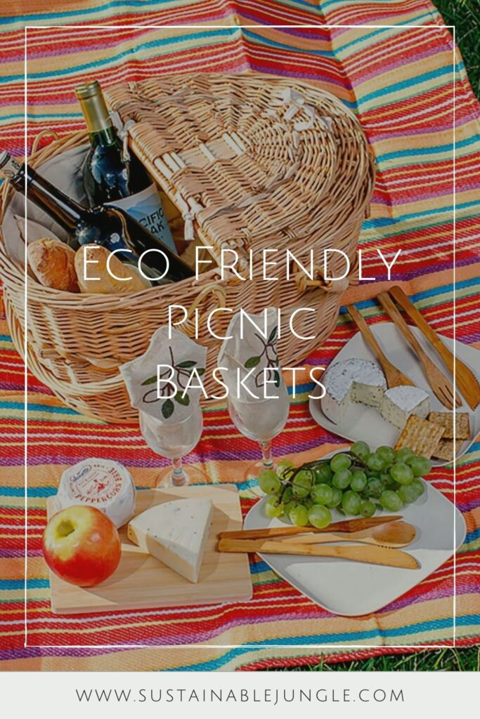 To truly enjoy the great outdoors, we should all do our part to protect them. And that goes for all stages of the picnicking process, from meal planning to packing it all up in an eco friendly picnic basket. Image by VivaTerra #ecofriendlypicnicbaskets #sustainablepicnicbaskets #ecofriendlypicnic