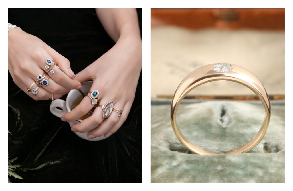13 Eco Friendly Wedding Rings For A Sustainable Start to Forever #ecofriendlyweddingrings #bestecofriendlyweddingrings #ecoweddingrings #ecofriendlyweddingbands #sustainableweddingrings #recycledweddingrings #ethicalweddingrings #environmentallyfriendlyweddingrings #sustainablejungle Images by Erica Weiner