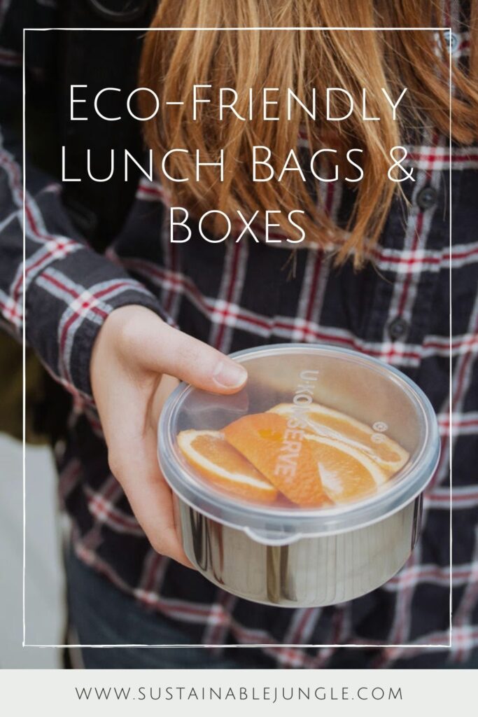 rust recycled fabric lunch bag –