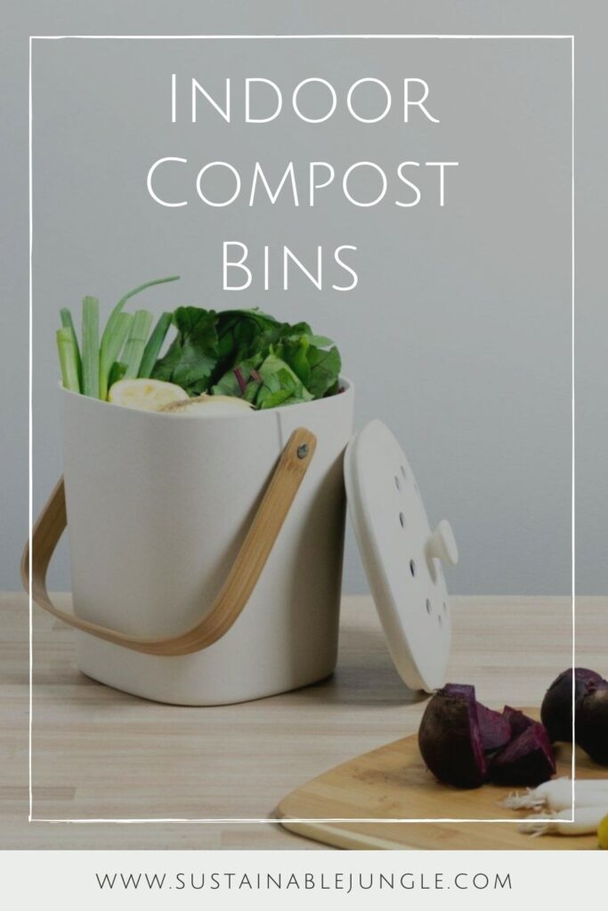 You don’t need 5.5 acres or an intricate outdoor composting setup to get in on the composting game. With the availability of various indoor compost bins, anyone anywhere can responsibly transform their food scraps and reduce their footprint.  Image by Bamboozle #indoorcompostbins #sustainablejungle