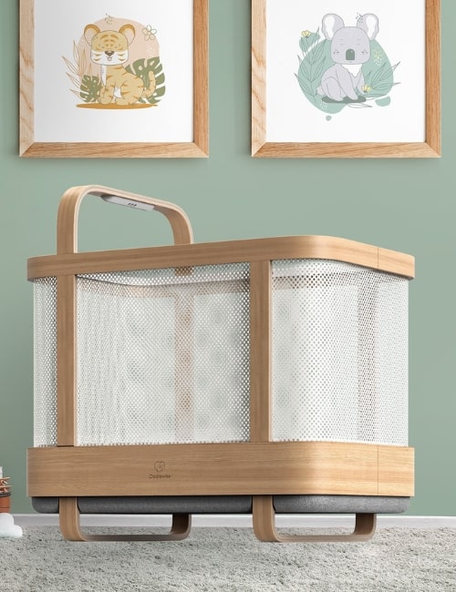 7 Eco-Friendly & Non-Toxic Cribs To Make Baby’s Bedtime Better Image by Cradlewise #nontoxiccrib #bestnontoxiccribs #nontoxicbabycribs #ecofriendlycribs #ecobabycribs #ssolidwoodnontoxiccrib #sustainablejungle