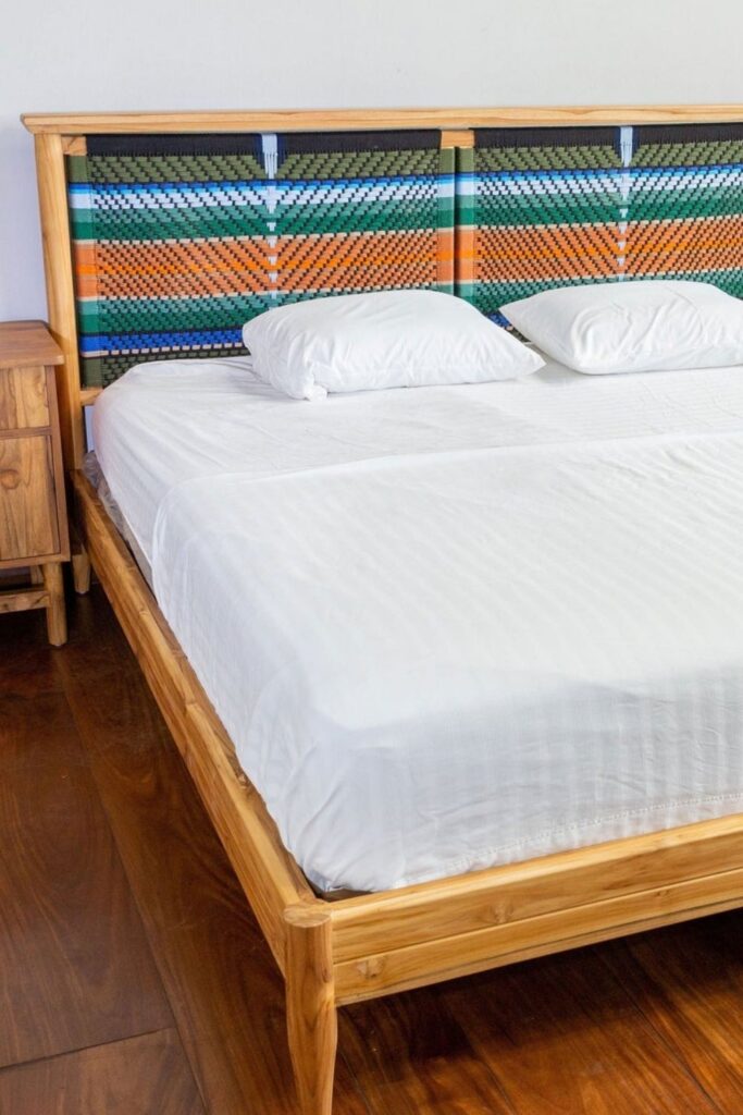 Put your worries (and yourself) to bed with eco friendly and non toxic bed frames. Image by Masaya & Co. #nontoxicbedframes #ecofriendlybedframes #sustainablebedframes