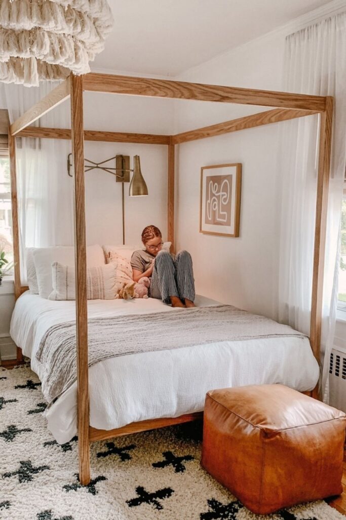 Put your worries (and yourself) to bed with eco friendly and non toxic bed frames. Image by The Futon Shop #nontoxicbedframes #ecofriendlybedframes #sustainablebedframes