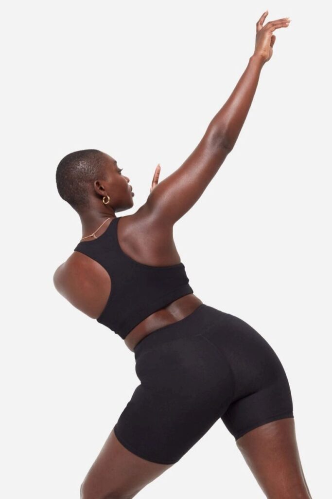From spin class to just sitting around, ethical and sustainable bike shorts are consciously comfy and all the rage these days… Image by MATE the Label #sustainablebikeshorts #ethicalbikeshorts #sustainablejungle