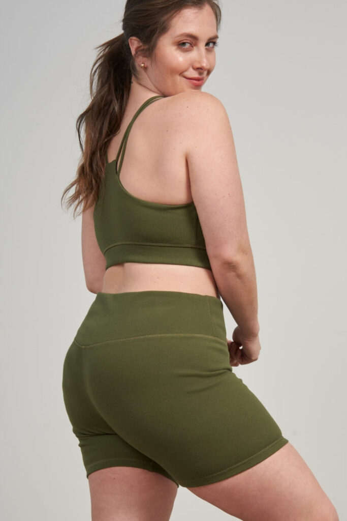 From spin class to just sitting around, ethical and sustainable bike shorts are consciously comfy and all the rage these days… Image by United by Blue #sustainablebikeshorts #ethicalbikeshorts #sustainablejungle