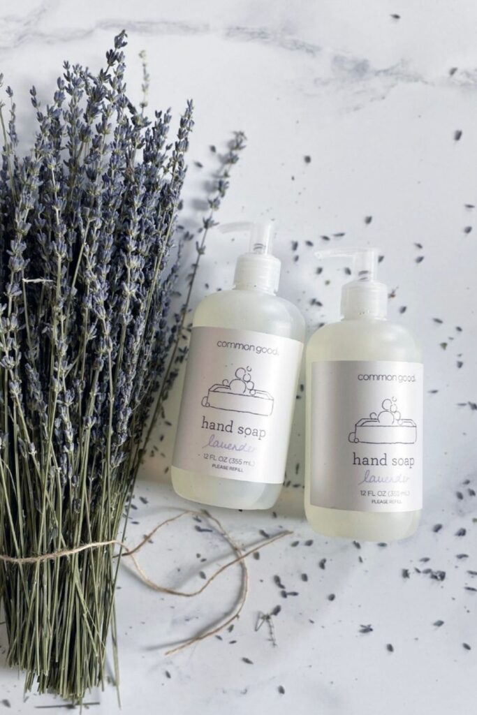 Clean your hands and help to clean up the planet. As something we all use, just think of the impact it would have if everyone made the switch to zero waste hand soap. Image by Common Good #zerowastehandsoap #plasticfreehandsoap #sustainablejungle