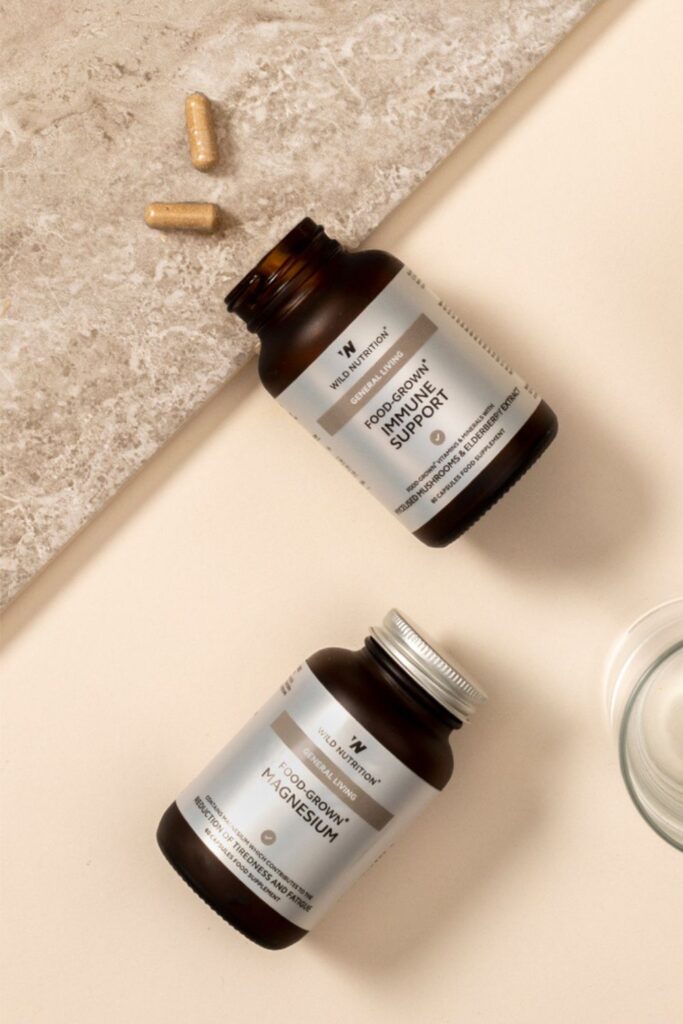 Why should zero waste vitamins and supplements line the shelves of our medicine cabinets? Mostly because, with our modern obsession for health and wellness, we use a lot of them. Image by Wild Nutrition #zerowastevitamins #plasticfreevitamins #sustainablevitamins #sustainablejungle