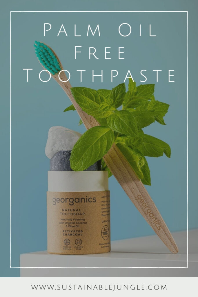 If you’re looking for a planet friendly way to polish your smile, palm oil free toothpaste is positively tooth-tastic way to brush. Image by Georganics #palmoilfreetoothpaste #bestpalmoilfreetoothpaste #palmoilfreetoothpastebrands #sustainablejungle