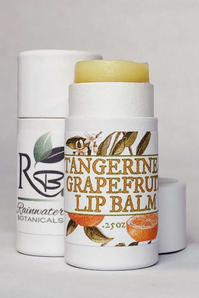 Lip balm is lovely. Lip balm in a plastic container. Ehh…not so much, so we’re zipping our lips to any single-use plastics with zero waste lip balms. Image by Rainwater Botanicals #zerowastelipbalm #sustainablejungle