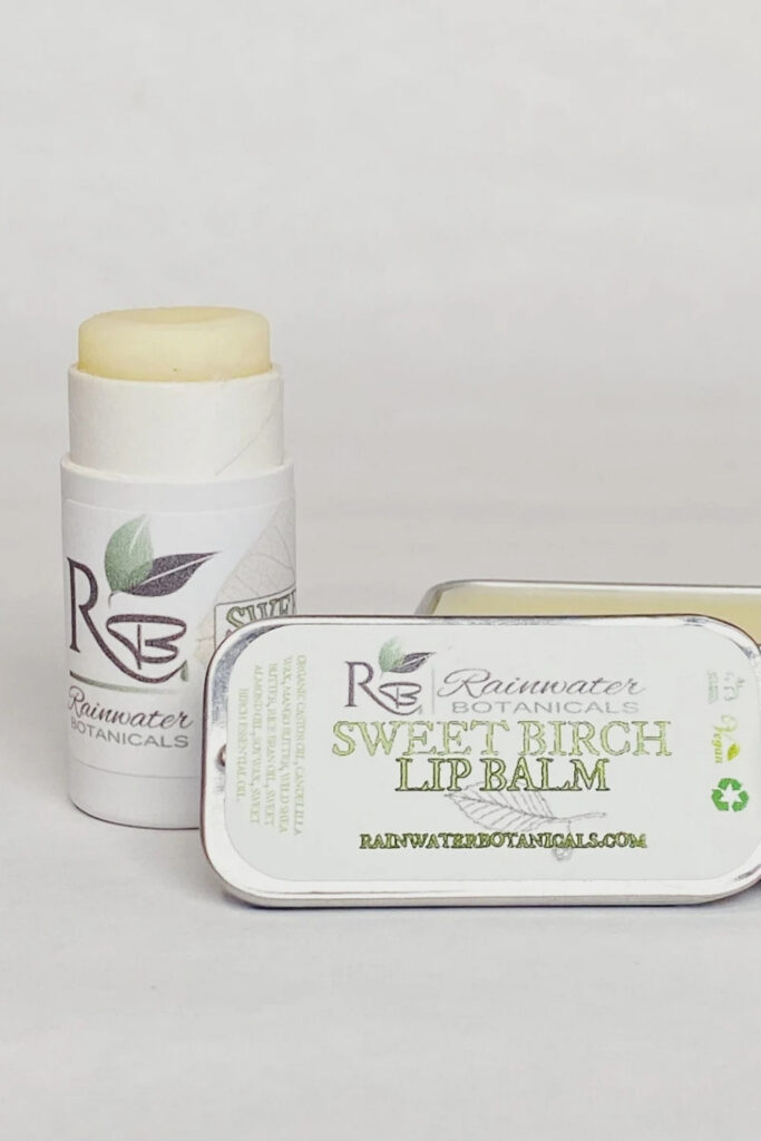 Lip balm is lovely. Lip balm in a plastic container. Ehh…not so much, so we’re zipping our lips to any single-use plastics with zero waste lip balms. Image by Rainwater Botanicals #zerowastelipbalm #sustainablejungle