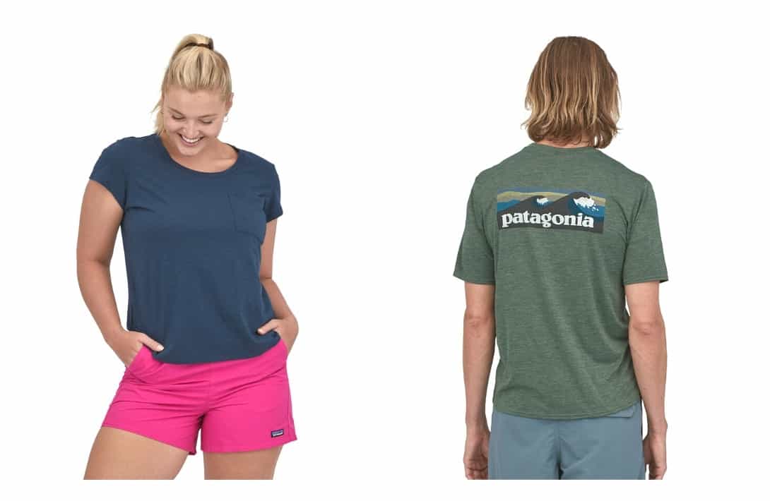 9 Sustainable T-Shirts That Are Tee-Rifficly Eco-Friendly #ecofriendlytshirts #sustainabletshirts #ethicaltshirts #fairtradetshirts #environmentallyfriendlytshirts #sustainablejungle Images by Patagonia