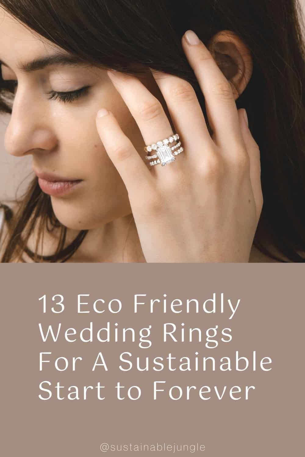13 Eco Friendly Wedding Rings For A Sustainable Start to Forever #ecofriendlyweddingrings #bestecofriendlyweddingrings #ecoweddingrings #ecofriendlyweddingbands #sustainableweddingrings #recycledweddingrings #ethicalweddingrings #environmentallyfriendlyweddingrings #sustainablejungle Image by Clean Origin