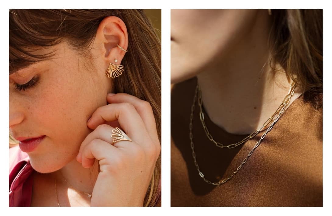 13 Sustainable Jewelry Brands For The Most Ethical Bling #sustainablejewelrybrands #ethicaljewelrybrands #ethicalfinejewelrybrands #ecofriendlyjewelry #ecofriendlysustainablejewelrybrands #sustainablejungle Images by Aurate