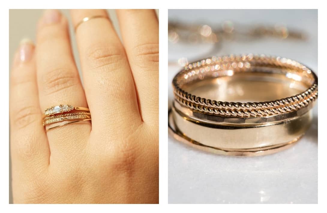 13 Eco Friendly Wedding Rings For A Sustainable Start to Forever #ecofriendlyweddingrings #bestecofriendlyweddingrings #ecoweddingrings #ecofriendlyweddingbands #sustainableweddingrings #recycledweddingrings #ethicalweddingrings #environmentallyfriendlyweddingrings #sustainablejungle Images by Catbird