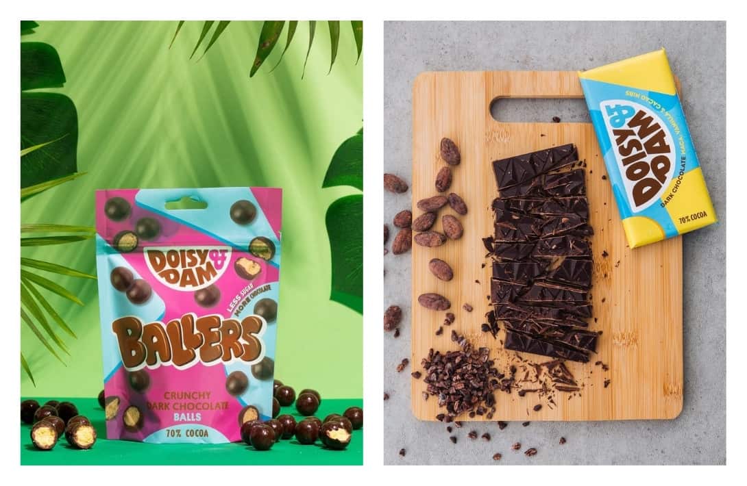 10 UK Ethical Chocolate Brands Taking A Bite Out Of Inequality #ethicalchocolateUK #mostethicalchocolateUK #ethicalveganchocolateUK #ethicalchocolatecompaniesUK #ethicalchocolatebrandsUK #bestethicalchocolateUK #sustainablechocolate #sustainablechocolatebrands #sustainablechocolatepackaging #sustainablechocolatebars #sustainablechocolateUK #fairtradechocolate #ecofriendlychocolate #sustainablejungle Images by Doisy & Dam