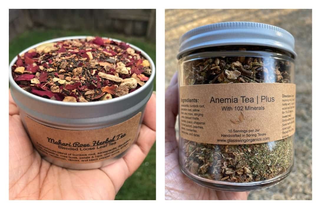 11 Zero Waste Tea Companies Brewing Plastic Free Cuppas #zerowastetea #zerowasteteacompanies #zerowasteteabrands #zerowasteteabags #zerowasteteapackaging #bestzerowastetea #zerowastetealeaves #sustainablejungle Images by Glass Wing Organic