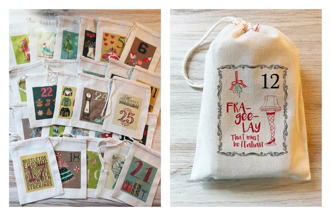 Reusable Advent Calendars For A Conscious Christmas Countdown #reusableadventcalendars #reusableadventcalendarsUK #adventcalendarsthatarereusable #DIYreusableadventcalendars #bestreusableadventcalendars #bestreusableadventcalendarsonetsy #etsyreusableadventcalendars #sustainablejungle Images by KPort Gift Company