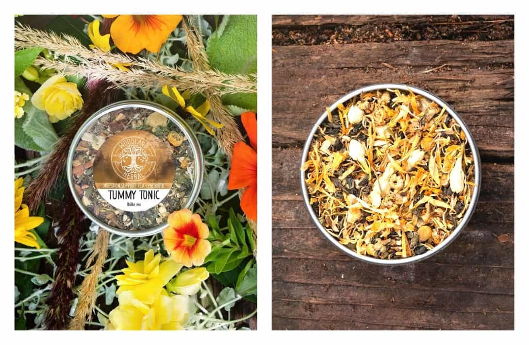 11 Zero Waste Tea Companies Brewing Plastic Free Cuppas #zerowastetea #zerowasteteacompanies #zerowasteteabrands #zerowasteteabags #zerowasteteapackaging #bestzerowastetea #zerowastetealeaves #sustainablejungle Images by Woodland Herbal