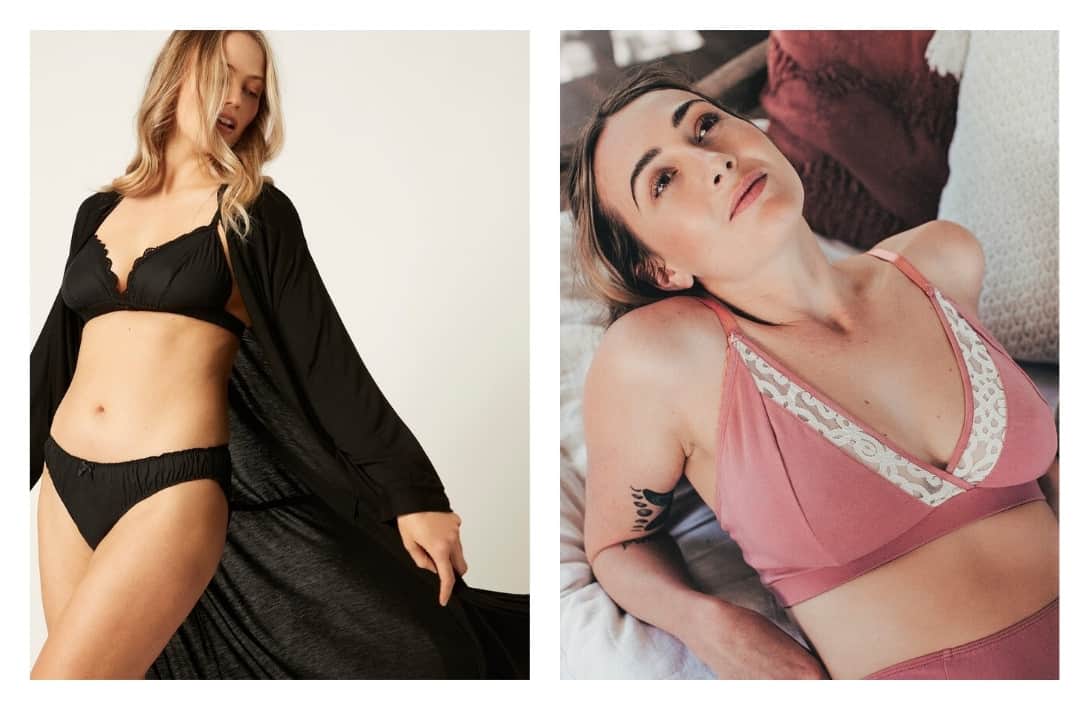 13 Ethical & Sustainable Lingerie Brands For Conscious Sex Appeal #sustainablelingerie #sustainablelingeriebrands #bestsustainablelingerie #ethicallingerie #organiclingerie #ecofriendlylingerie #sustainablejungle Images by Eco Intimates