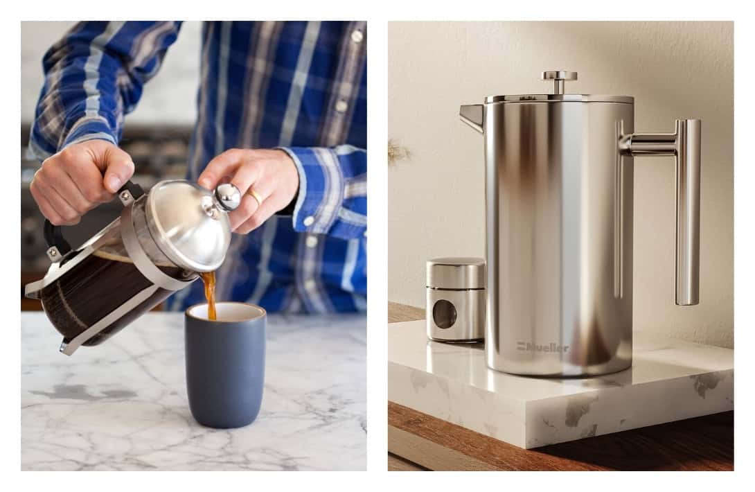 14 Plastic-Free Coffee Makers: See Ya Latte, BPA #plasticfreecoffeemaker #plasticfreecoffeemakers #bestplasticfreecoffeemaker #nonplasticcoffeemaker #lowplasticcoffeemaker #plasticfreecoffeemakersmadeintheusa #sustainablejungle Images by Mueller