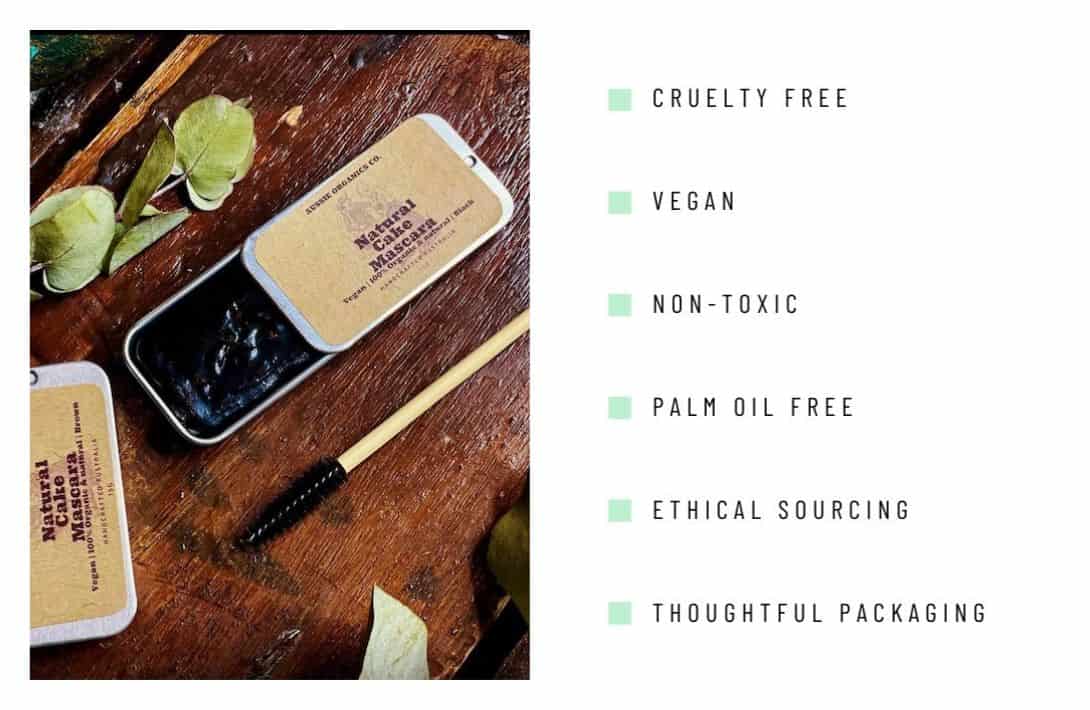 Zero Waste Mascara: 9 Brands For Sustainably Bold And Beautiful Lashes Image by Aussie Organics Co #zerowastemascara #zerowastemascarabrands #bestzerowastemascara #plasticfreemascara #ecofriendlymascara #sustainablejungle