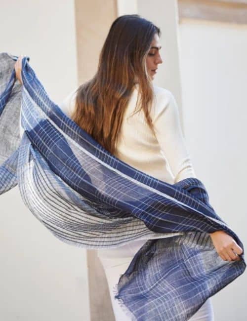 9 Eco-Friendly & Sustainable Scarves To Stay Warm & Keep Our Planet Cool Image by Studio Variously #sustainablescarves #sustainablescarf #ecofriendlyscarves #fairtradescarves #ethicalscarves