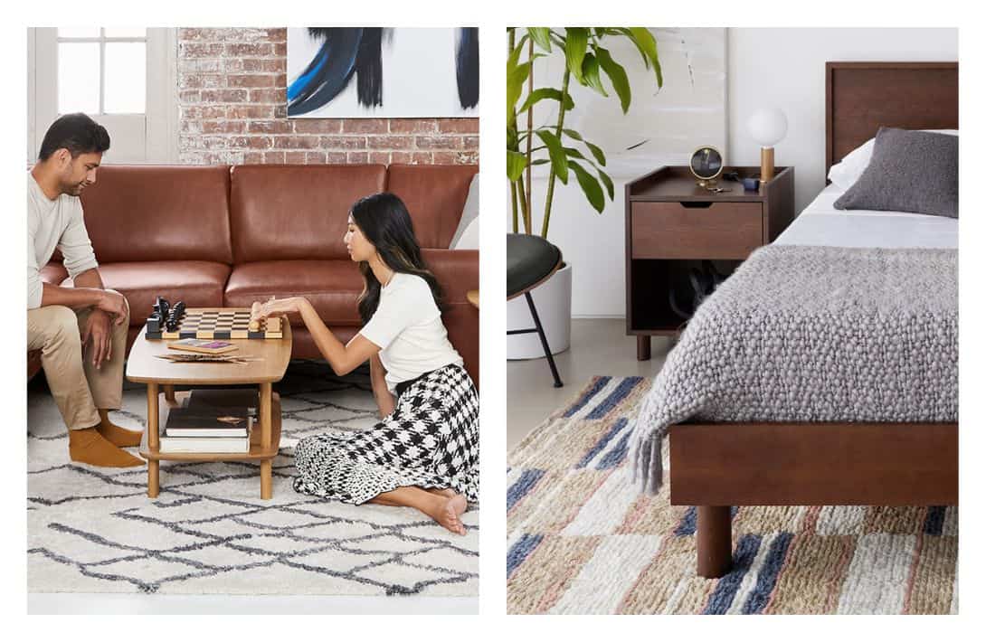 11 Sustainable Rugs To Elevate Your Eco-Friendly Home Images by Burrow #sustainablerugs #sustainablearearugs #sustainableorganicrugs #ecofriendlyrugs #ecorugs #sustainablejungle