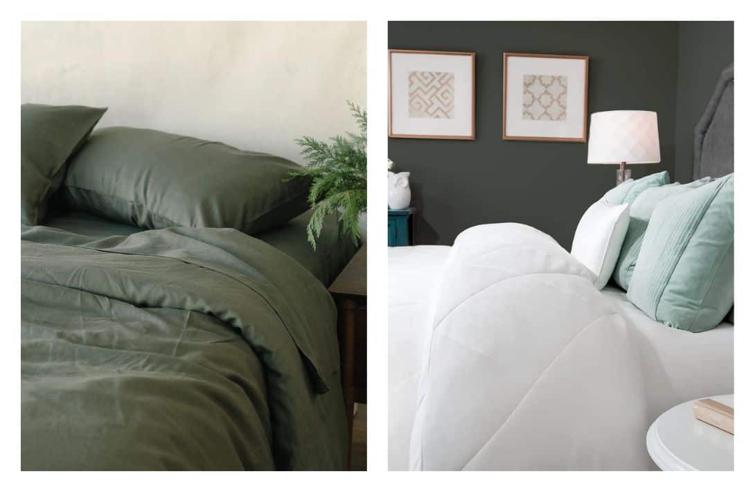 Sleep Snug & Sustainable Under These 11 Organic Comforters Images by Cozy Earth #organiccomforters #organiccomfortersets #sustainablecomforters #sustainablebedcomforters #bestorganiccomforter #sustainablejungle