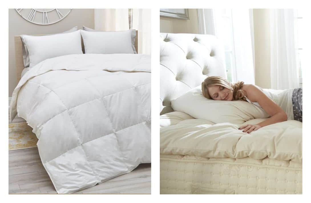 Sleep Snug & Sustainable Under These 11 Organic Comforters Images by PlushBeds #organiccomforters #organiccomfortersets #sustainablecomforters #sustainablebedcomforters #bestorganiccomforter #sustainablejungle