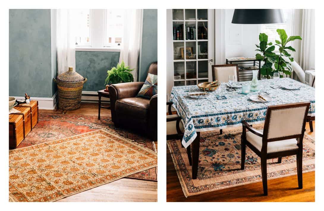 11 Sustainable Rugs To Elevate Your Eco-Friendly Home Images by Ten Thousand Villages #sustainablerugs #sustainablearearugs #sustainableorganicrugs #ecofriendlyrugs #ecorugs #sustainablejungle