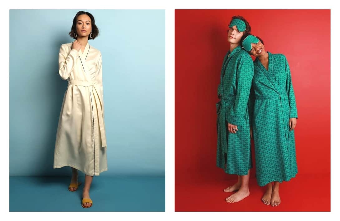 9 Organic Robes To Have You Feeling Like Responsible Royalty #organicrobes #organicbathrobes #organiccottonrobes #sustainablerobes #bestorganicrobes #sustainablebathrobes #sustainablejungle Images by The Ethical Silk Co