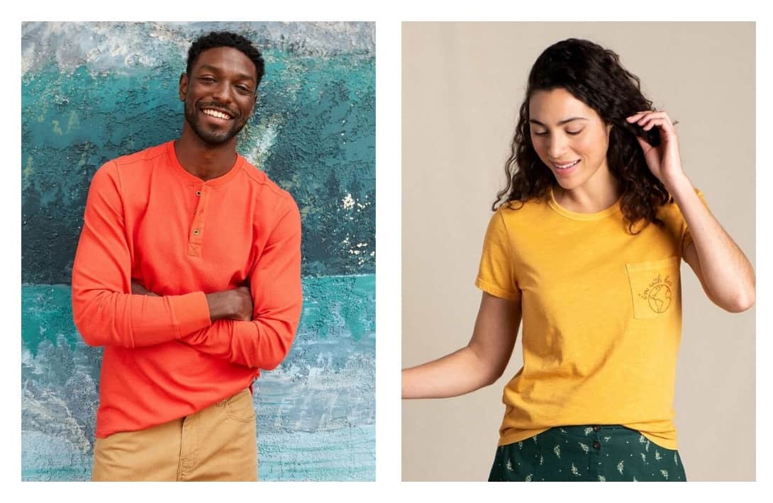 9 Organic Cotton T-Shirts That Are V (Neck) Good For The Planet #organiccottontshirts #organictshirts #organictees #organiccottontees #bestorganiccottontshirts #organiccottontshirtsbrands #sustainablejungle Images by Toad&Co