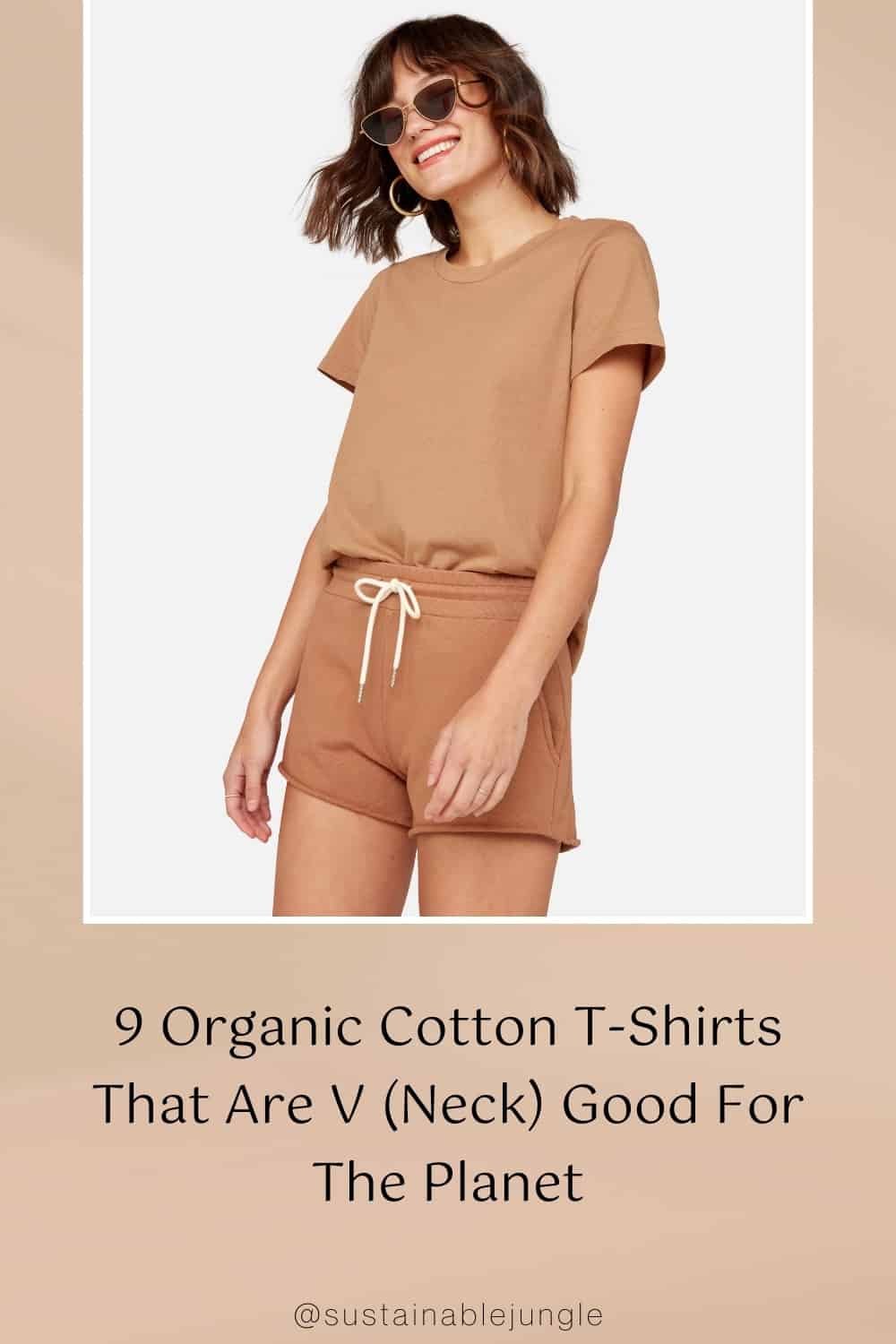 9 Organic Cotton T-Shirts That Are V (Neck) Good For The Planet #organiccottontshirts #organictshirts #organictees #organiccottontees #bestorganiccottontshirts #organiccottontshirtsbrands #sustainablejungle Image by MATE The Label