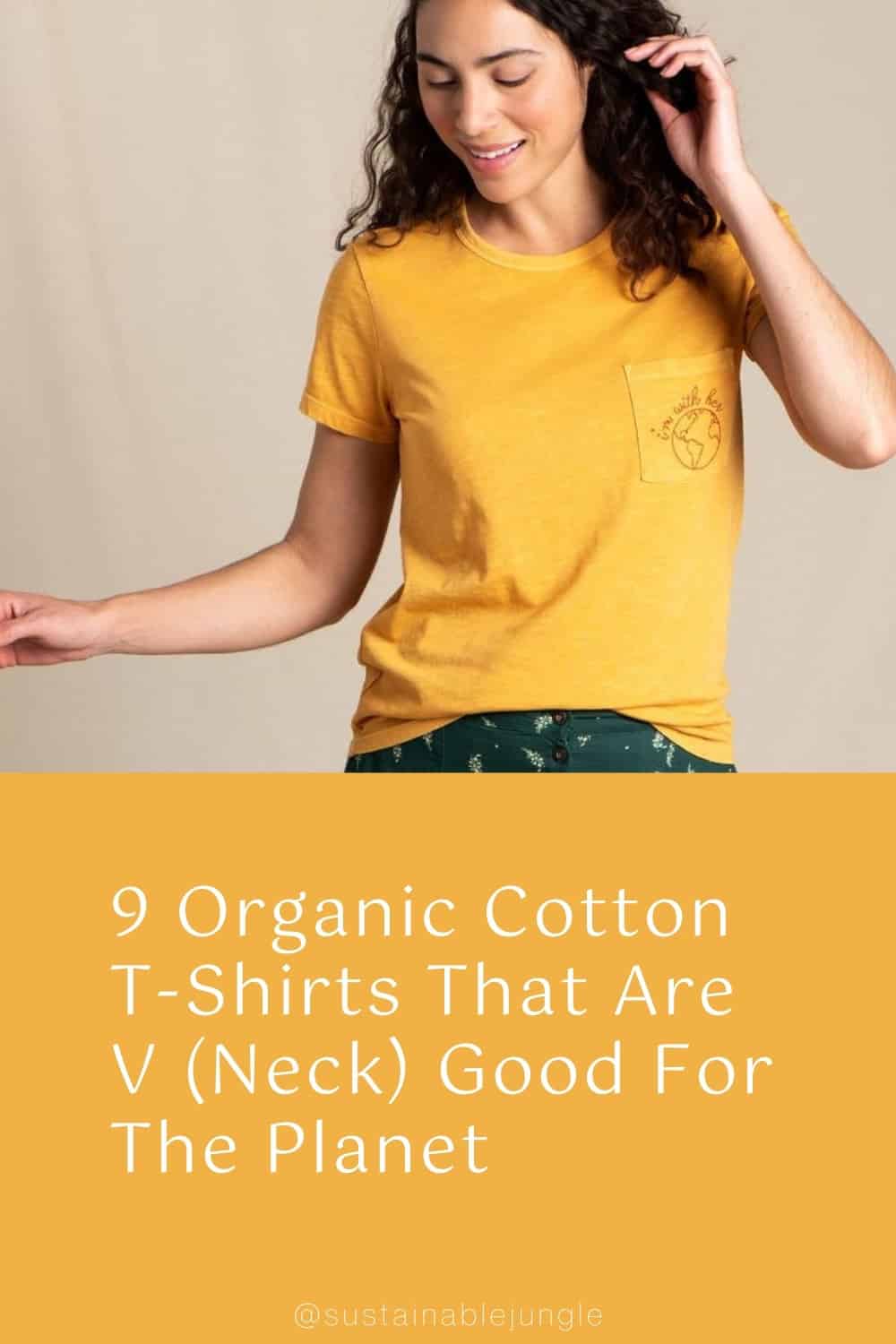 9 Organic Cotton T-Shirts That Are V (Neck) Good For The Planet #organiccottontshirts #organictshirts #organictees #organiccottontees #bestorganiccottontshirts #organiccottontshirtsbrands #sustainablejungle Image by Toad&Co