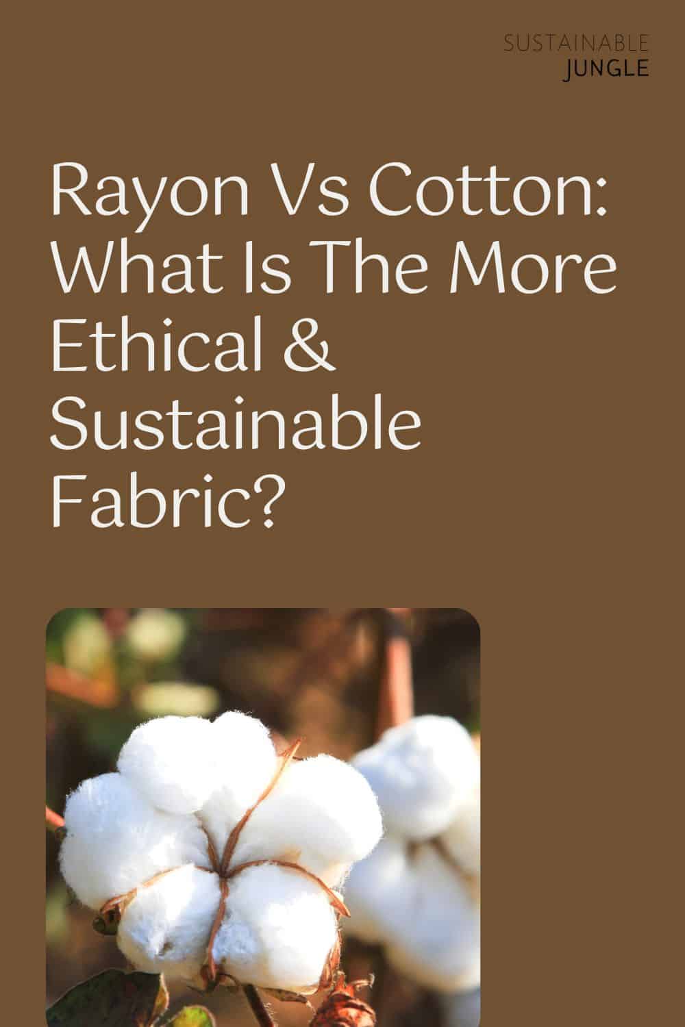 Rayon vs Cotton: What is the Difference Between the Two Popular Materials? Image by PeteMuller via Getty Images Signature on Canva Pro #rayonvscotton #cottonvsrayon #rayonfabricvscotton #bamboorayonvscotton #rayonvspolystervscotton #sustainablejungle