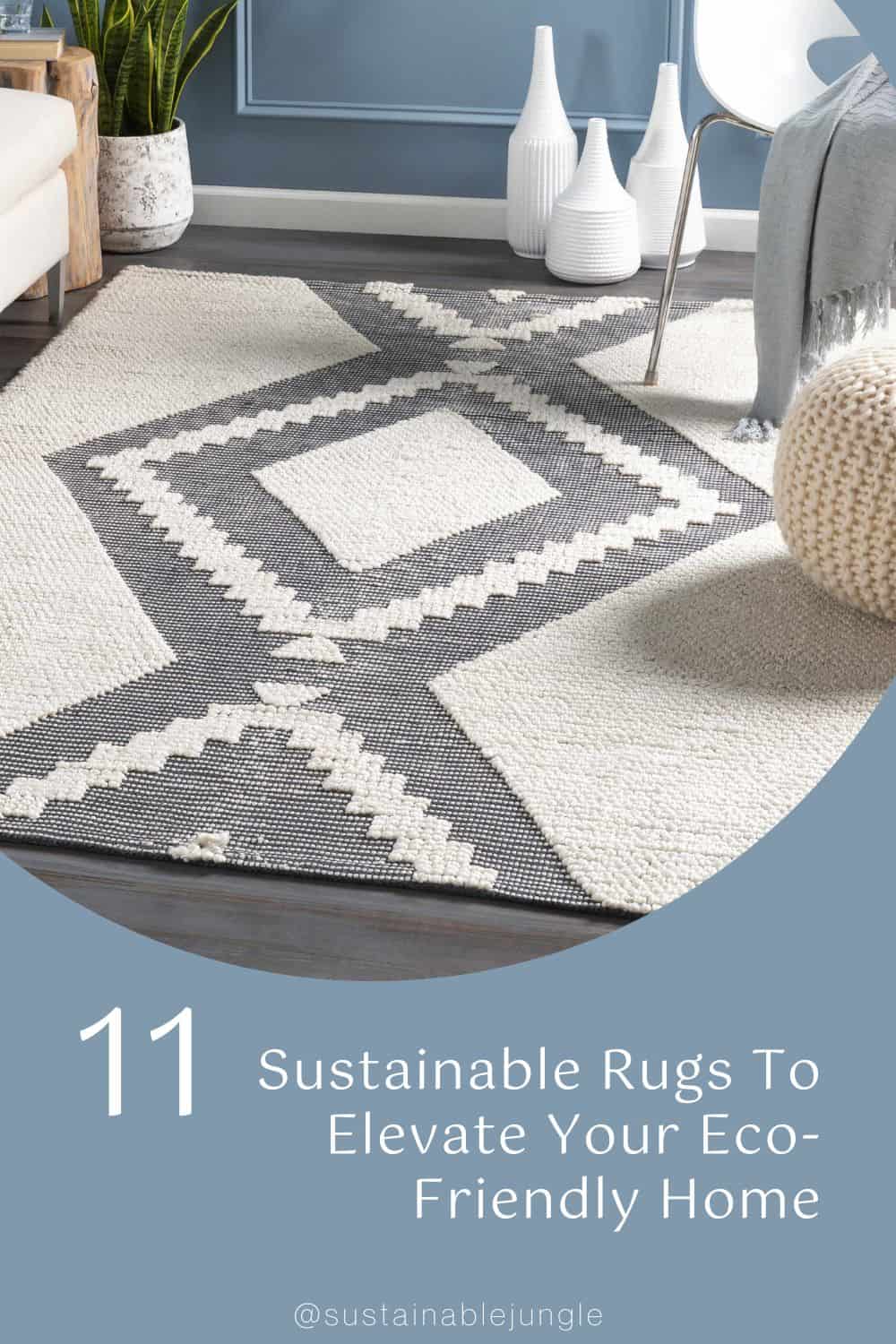 11 Sustainable Rugs To Elevate Your Eco-Friendly Home Image by Boutique Rugs #sustainablerugs #sustainablearearugs #sustainableorganicrugs #ecofriendlyrugs #ecorugs #sustainablejungle