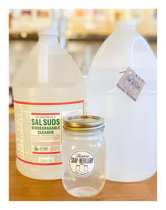 13 Bulk & Zero Waste Stores in Seattle for the Best PNW Plastic-Free Shopping Image by Tacoma Soap Refillery #zerowastestoresseattle #zerowastegroverystoreseattle #seattlezerowastestores #bulkfoodseattle #seattlebulkfoodstores #sustainablejungle