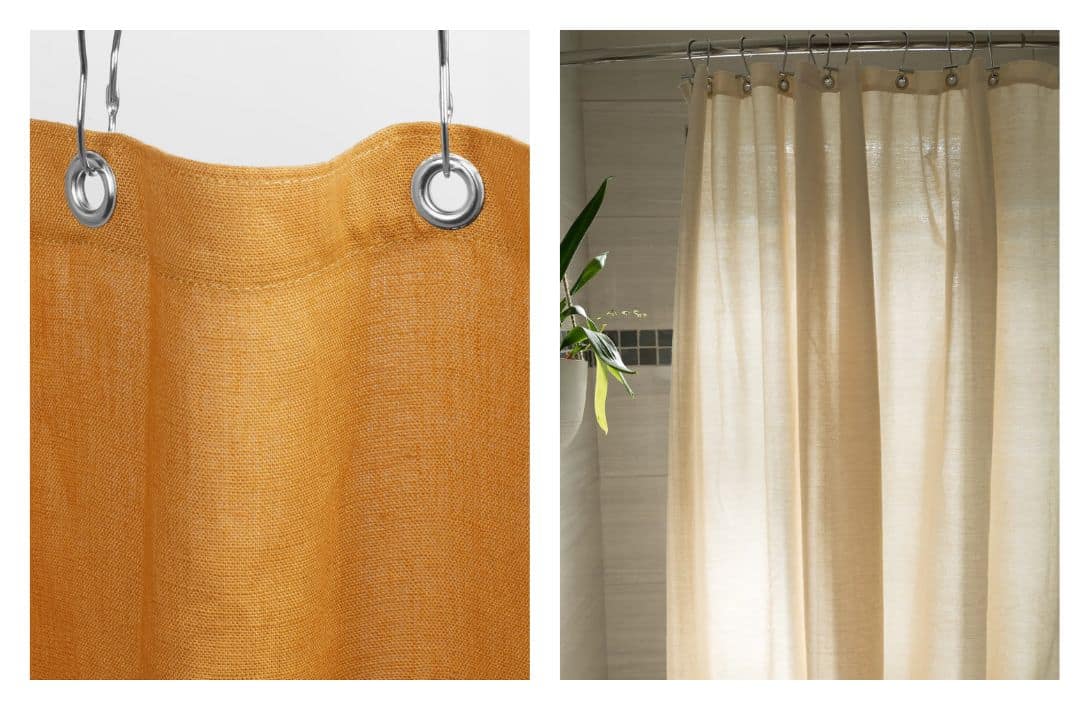 9 Organic & Non-Toxic Shower Curtains & Liners To Wash Your Worries Away Images by Bean Products #nontoxicshowercurtains #nontoxicshowercurtainliners #organicshowercurtains #bestnontoxicshowercurtains #organiccottonshowercurtains #sustainablejungle