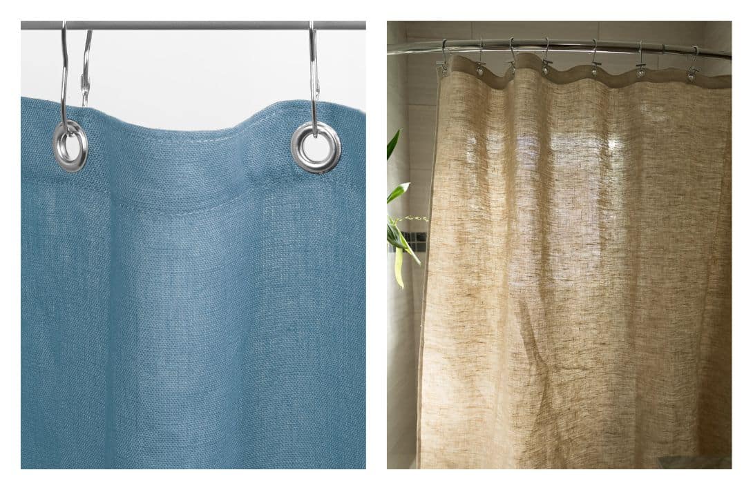 9 Eco-Friendly Shower Curtains & Liners For A Clean Person & Planet Images by Bean Products #ecofriendlyshowercurtains #ecofriendlyshowercurtainliners #ecoshowercurtains #sustainableshowercurtains #sustainableshowercurtainliners #naturalsustainableshowercurtains #sustainablejungle