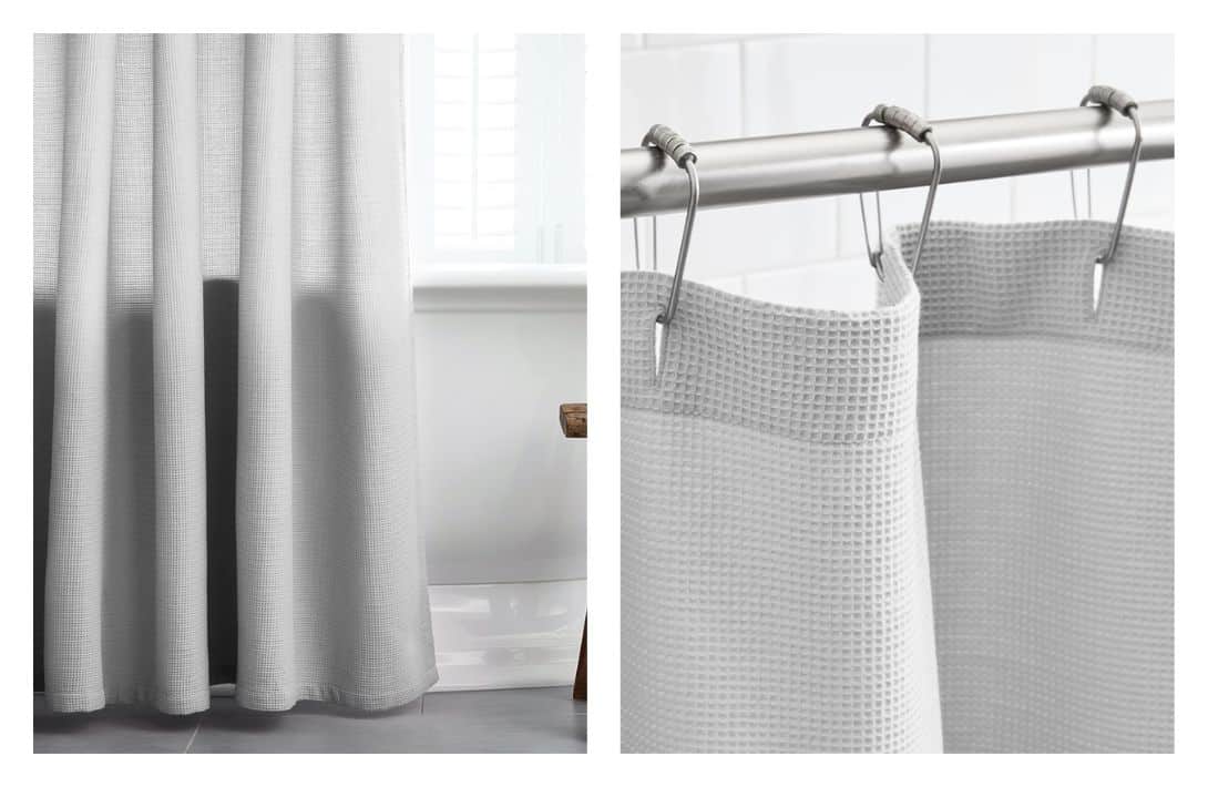 9 Organic & Non-Toxic Shower Curtains & Liners To Wash Your Worries Away Images by Boll & Branch #nontoxicshowercurtains #nontoxicshowercurtainliners #organicshowercurtains #bestnontoxicshowercurtains #organiccottonshowercurtains #sustainablejungle