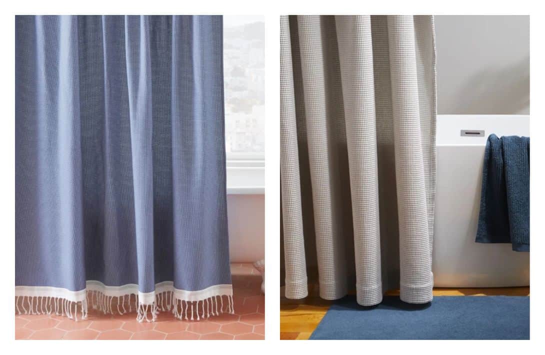 9 Organic & Non-Toxic Shower Curtains & Liners To Wash Your Worries Away Images by Coyuchi #nontoxicshowercurtains #nontoxicshowercurtainliners #organicshowercurtains #bestnontoxicshowercurtains #organiccottonshowercurtains #sustainablejungle