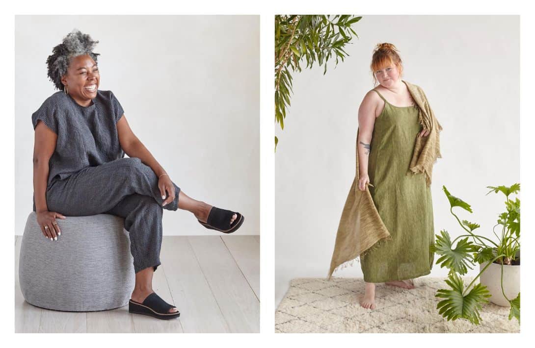 7 Plus-Size Linen Clothing Brands For The Perfect Eco Flax-Fit Images by Eileen Fisher #plussizelinenclothing #plussizewomenslinenclothing #plussizelinendresses #plussizelinenpants #plussizelinentops #linenclothingplussize #sustainablejungle