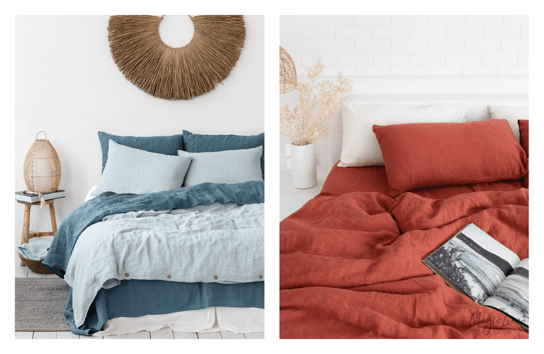 11 Sustainable Bedding Brands Tucking You In Without Toxins Images by MagicLinen #sustainablebedding #affordablesustainablebedding #sustainablesheets #ecofriendlybedding #ecofriendlysheets #sustainablejungle